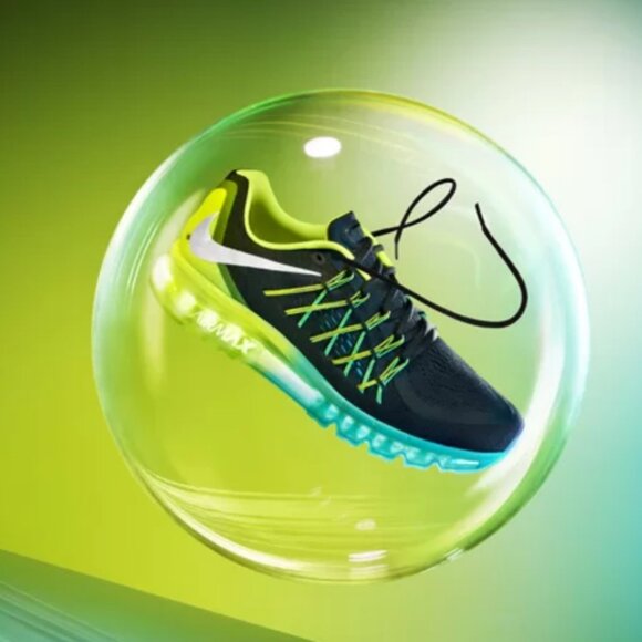 Excellent Nike Air Max 2015 Indigo Turquoise Volt Womens 10.5 US 42.5 EUR Mens 9 - Picture 16 of 16